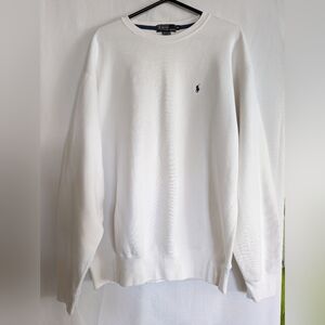 Men's XL Polo by Ralph Lauren White Sweatshirt Fleece Warm Top